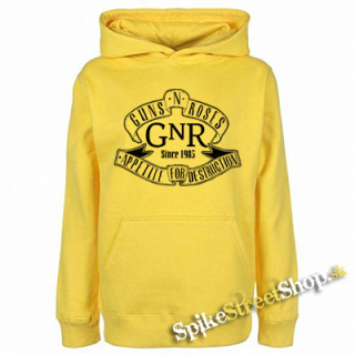 GUNS N ROSES - Appetite Slogan - žltá pánska mikina