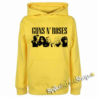 GUNS N ROSES - Logo & Band - žltá pánska mikina