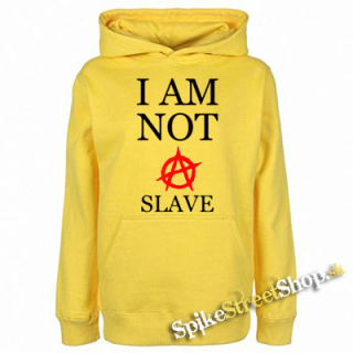 I AM NOT A SLAVE - Red A - žltá pánska mikina