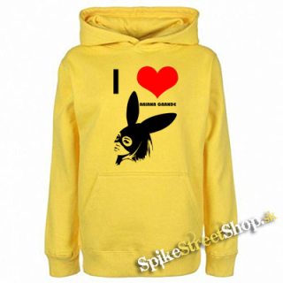 I LOVE ARIANA GRANDE - žltá pánska mikina