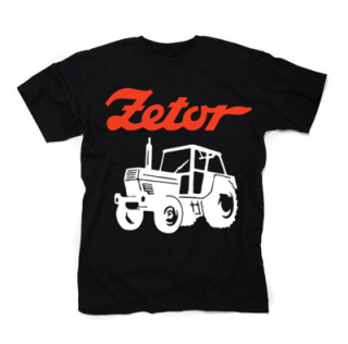 ZETOR - Červené logo a traktor - čierne detské tričko