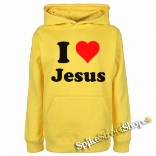 I LOVE JESUS - žltá pánska mikina