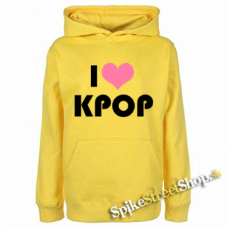 I LOVE K-POP - žltá pánska mikina