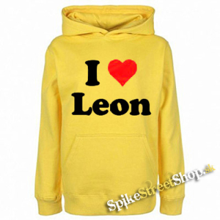 I LOVE LEON - žltá pánska mikina