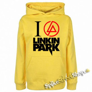 I LOVE LINKIN PARK - Crest Motive - žltá pánska mikina