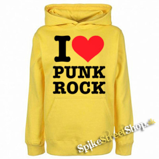 I LOVE PUNKROCK - žltá pánska mikina