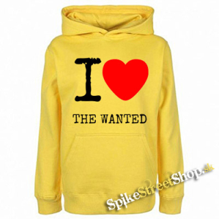 I LOVE THE WANTED - žltá pánska mikina