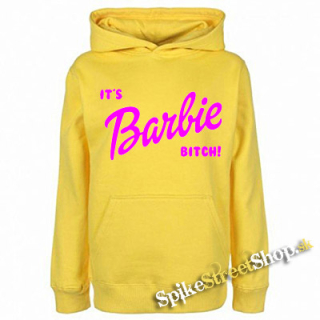 ITS BARBIE BITCH - Logo Pink - žltá pánska mikina