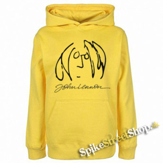 JOHN LENNON - Face & Signature - žltá pánska mikina