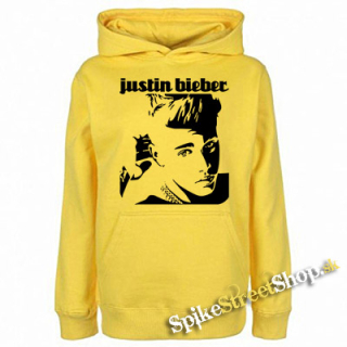 JUSTIN BIEBER - Logo & Portrait - žltá pánska mikina