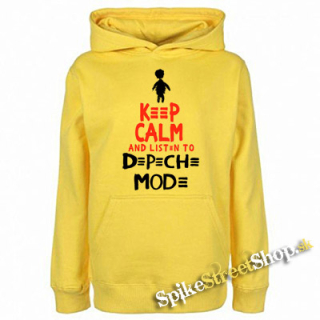 KEEP CALM AND LISTEN TO DEPECHE MODE - žltá pánska mikina