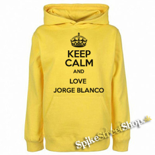 KEEP CALM AND LOVE JORGE BLANCO - žltá pánska mikina