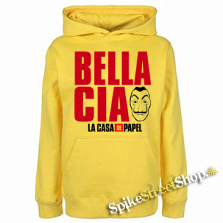 LA CASA DE PAPEL - Bella Ciao - žltá pánska mikina