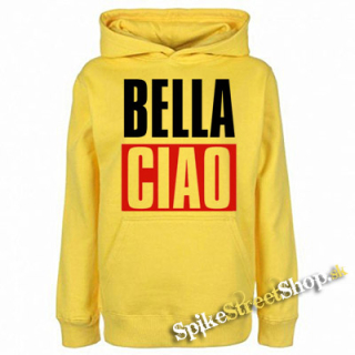 LA CASA DE PAPEL - Bella Ciao Slogan - žltá pánska mikina