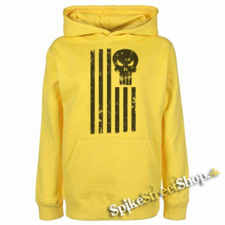 LEBKA - PUNISHER AMERICAN - žltá pánska mikina