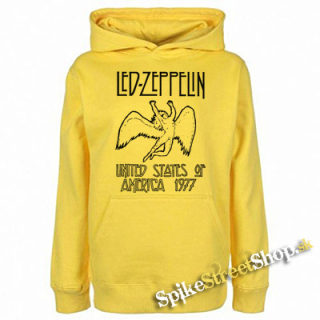 LED ZEPPELIN - United States Of America 1977 - žltá pánska mikina