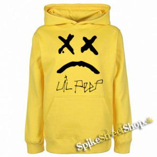 LIL PEEP - Sad Face And Logo - žltá pánska mikina