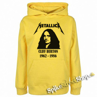 METALLICA - CLIFF BURTON 1962-1986 - žltá pánska mikina