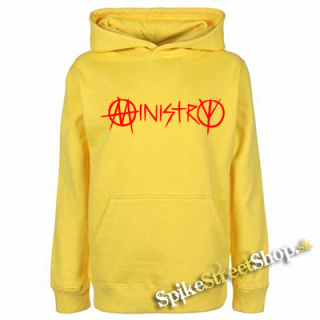 MINISTRY - Red Logo - žltá pánska mikina
