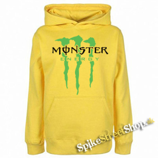 MONSTER ENERGY - Logo Crest - žltá pánska mikina