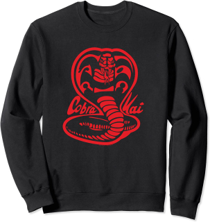 COBRA KAI - Red Cobra Logo - čierna detská mikina bez kapuce