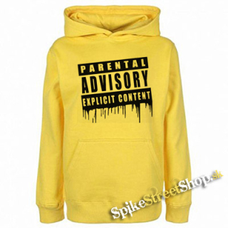 PARENTAL ADVISORY EXPLICIT CONTENT - žltá pánska mikina