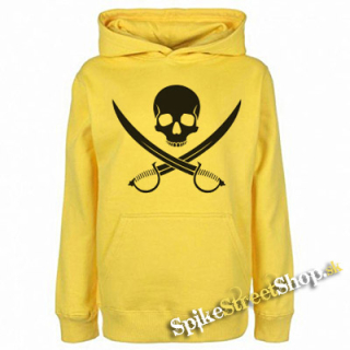PIRATE SKULL - žltá pánska mikina