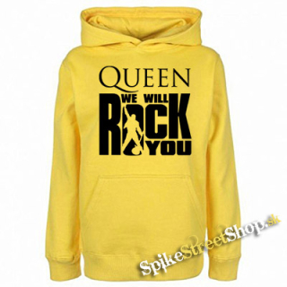 QUEEN - We Will Rock You - žltá pánska mikina