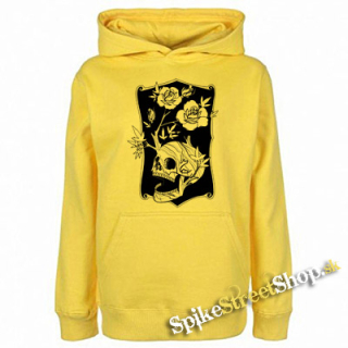 SKULL FLOWER - žltá pánska mikina