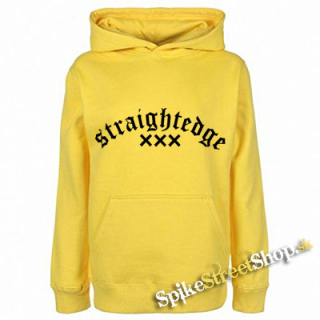 STRAIGHT EDGE - Logo - žltá pánska mikina