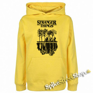 STRANGER THINGS - Upside Down - žltá pánska mikina