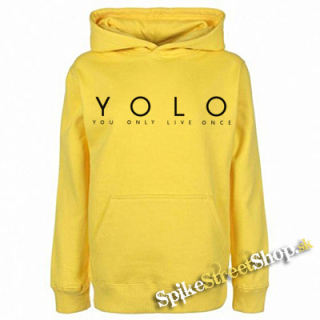 YOLO - You Only Live Once - žltá pánska mikina