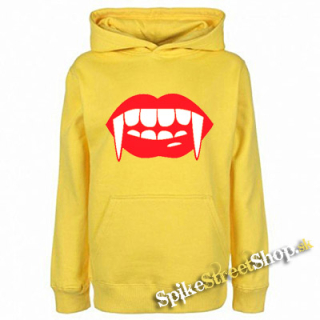 ZUBY UPÍRA - Vampire Teeth - žltá pánska mikina
