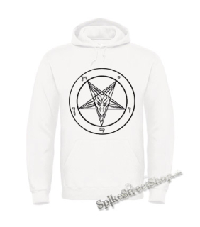 BAPHOMET - Pentagram - biela pánska mikina