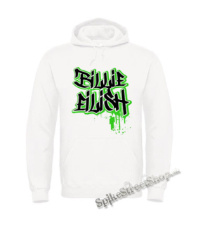 BILLIE EILISH - Painted Graffiti Logo - biela pánska mikina