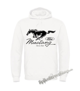 FORD MUSTANG - Horse Logo American Muscle - biela pánska mikina