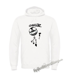 GORILLAZ - Logo And Bonesy - biela pánska mikina