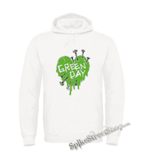 GREEN DAY - Green Heart - biela pánska mikina