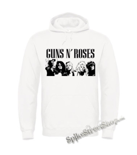 GUNS N ROSES - Logo & Band - biela pánska mikina
