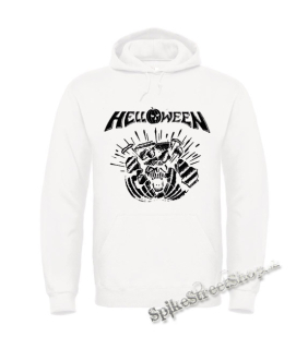 HELLOWEEN - 80' Logo - Metal Pumpkin Head - biela pánska mikina