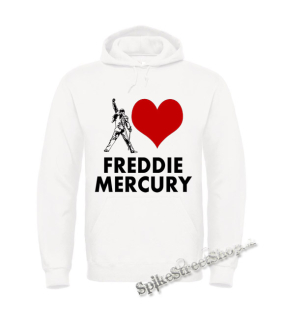 I LOVE FREDDIE MERCURY - biela pánska mikina