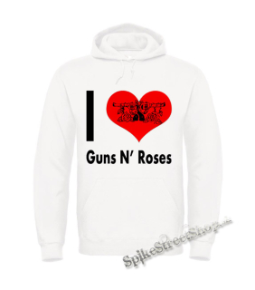 I LOVE GUNS N ROSES - biela pánska mikina