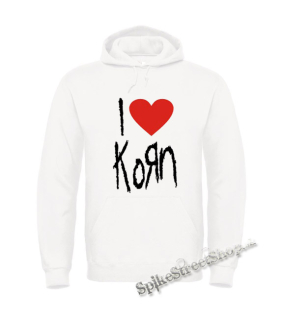 I LOVE KORN - biela pánska mikina