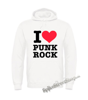 I LOVE PUNKROCK - biela pánska mikina
