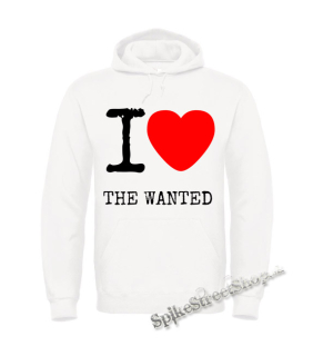 I LOVE THE WANTED - biela pánska mikina