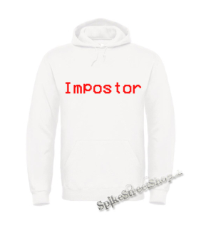 IMPOSTOR - Among Us Red Slogan - biela pánska mikina