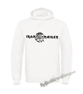 IRON MAIDEN - Logo - biela pánska mikina