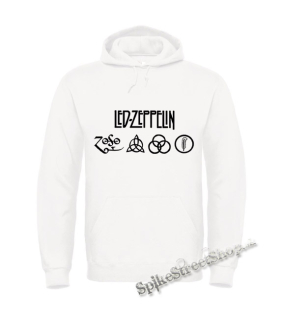 LED ZEPPELIN - Logo - biela pánska mikina