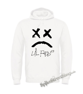 LIL PEEP - Sad Face And Logo - biela pánska mikina