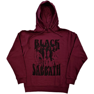 BLACK SABBATH - Band and Logo - červená pánska mikina